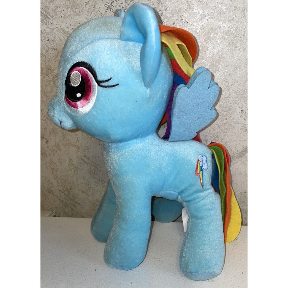 Hasbro My Little Pony Rainbow Dash Embroidered Eyes Stuffed Animal 12" X 6"